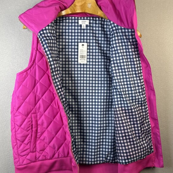 NWT Crown & Ivy‎ Hip Pink Vest Women’s Size XL Barbie Quilted Hot Clueless Gold - Picture 9 of 11